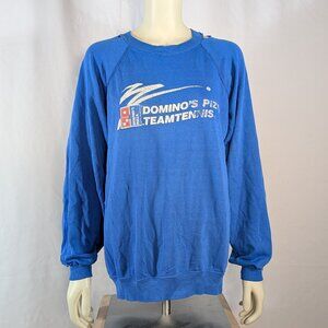 Domino's Pizza TeamTennis sweatshirt worn thrashed